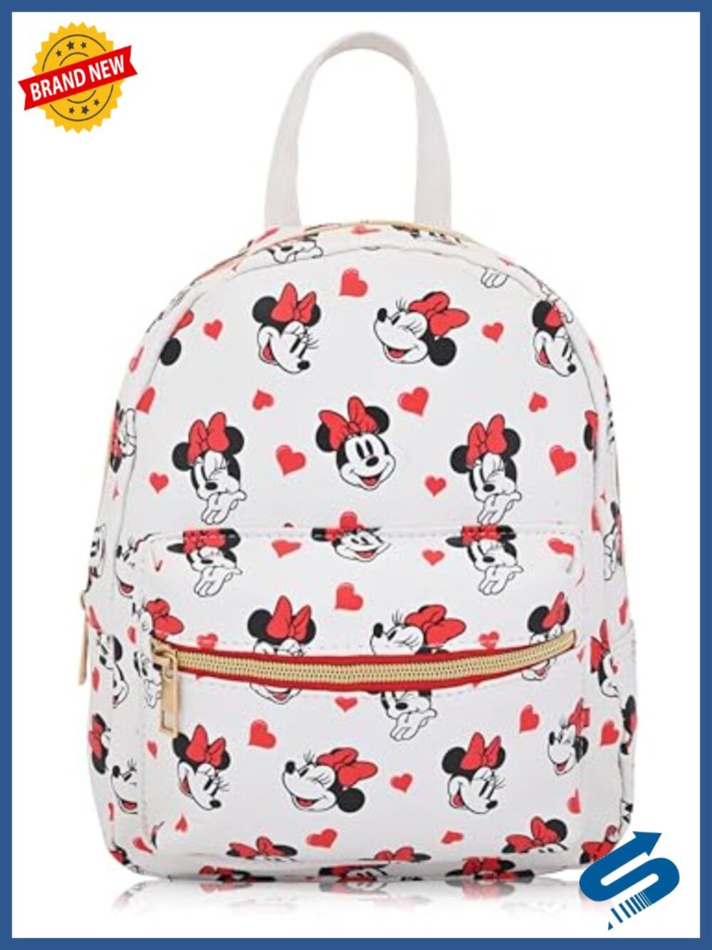 Officially Licensed Disney Minnie Mouse Mini Backpack - PU Leather, Adjustable